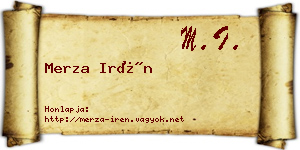 Merza Irén névjegykártya