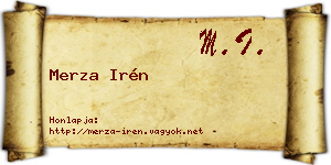 Merza Irén névjegykártya
